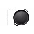 14 &quot;runde Gusseisen Pizza Pan mit Griffen